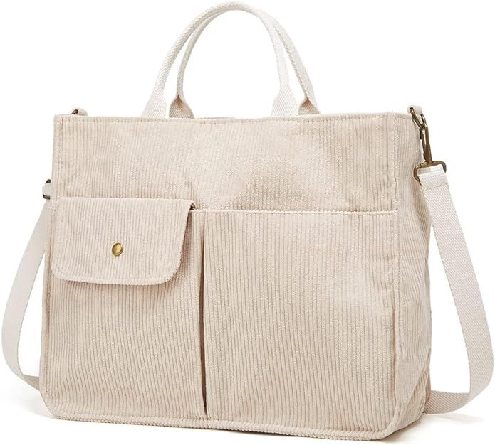 Tote Bag Women Corduroy Hobo Bag Satchel Bag College Bag Travel Bag Crossbody Bags Messenger Bag ... | Amazon (US)