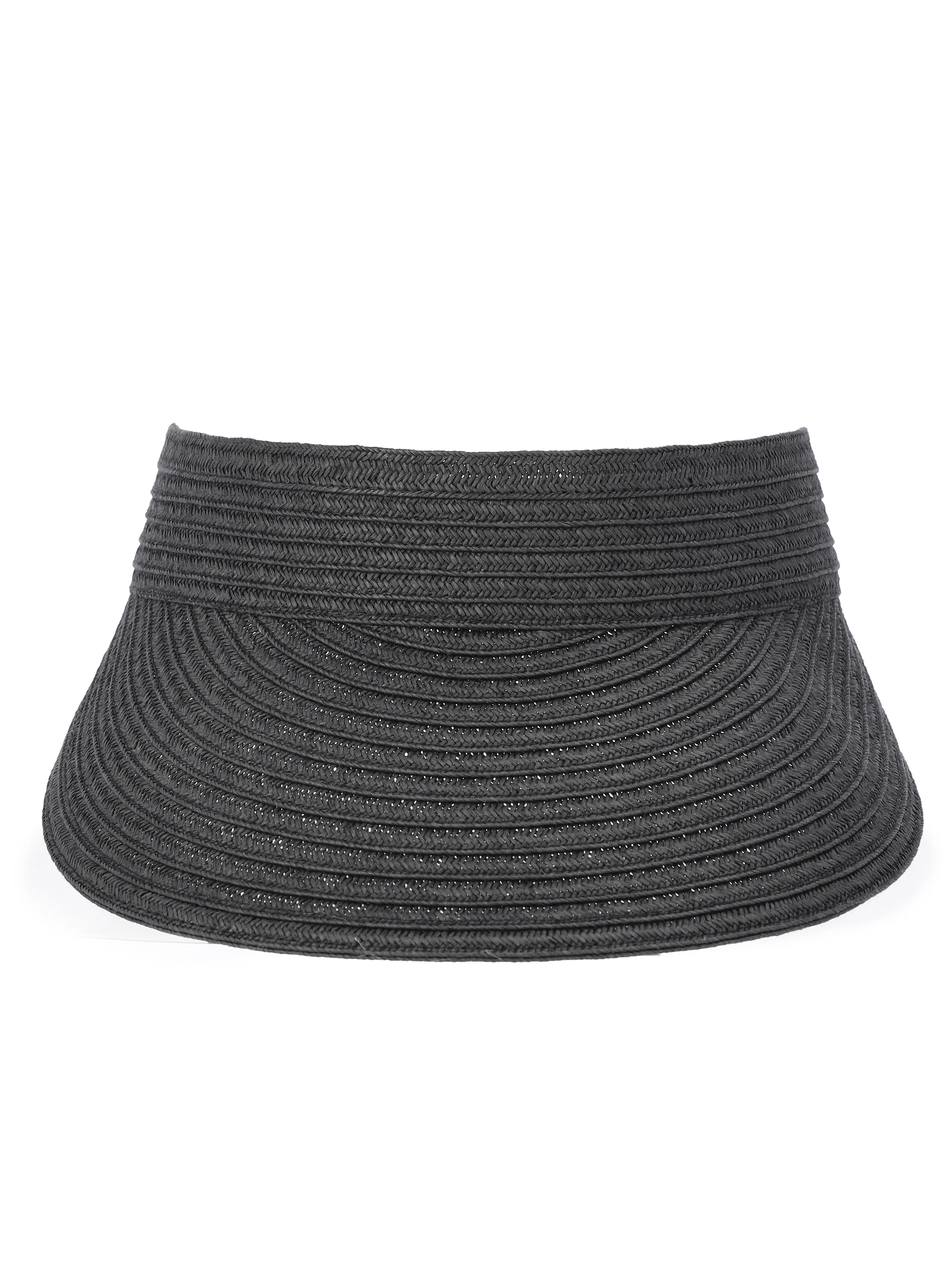 Time and Tru Women's Straw Visor Hat, Black | Walmart (US)
