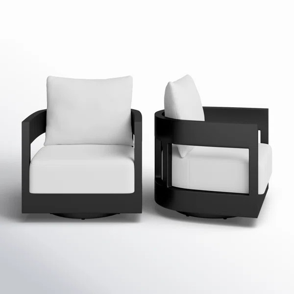 Everlee Metal Outdoor Swivel Chair (Set of 2) | Wayfair North America