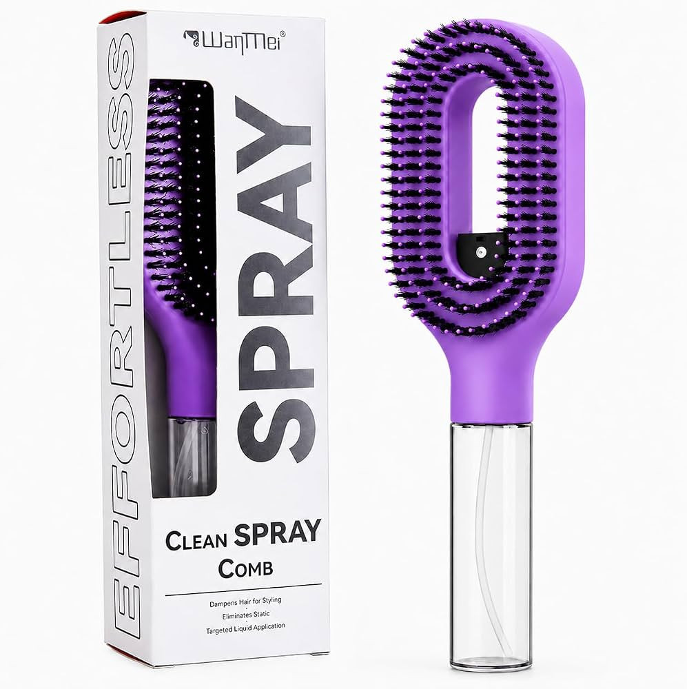 Hair Brush with Water Spray for Women, 2 in 1 Fine Mist Detangling Brush and Spray Bottle, Spray ... | Amazon (US)