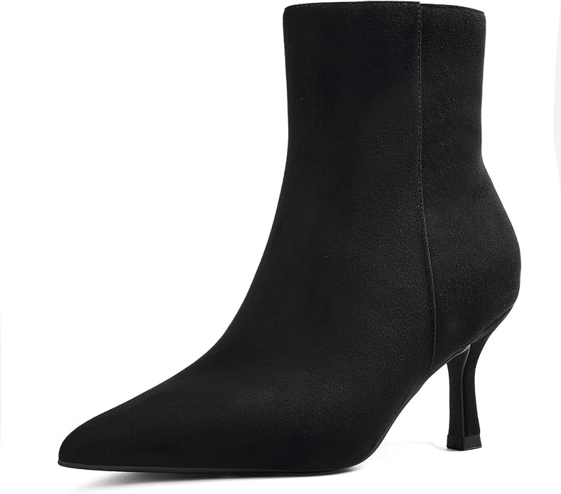 Women 3 In Kitten Heels Pointed Toe Ankle Booties with zipper | Amazon (US)