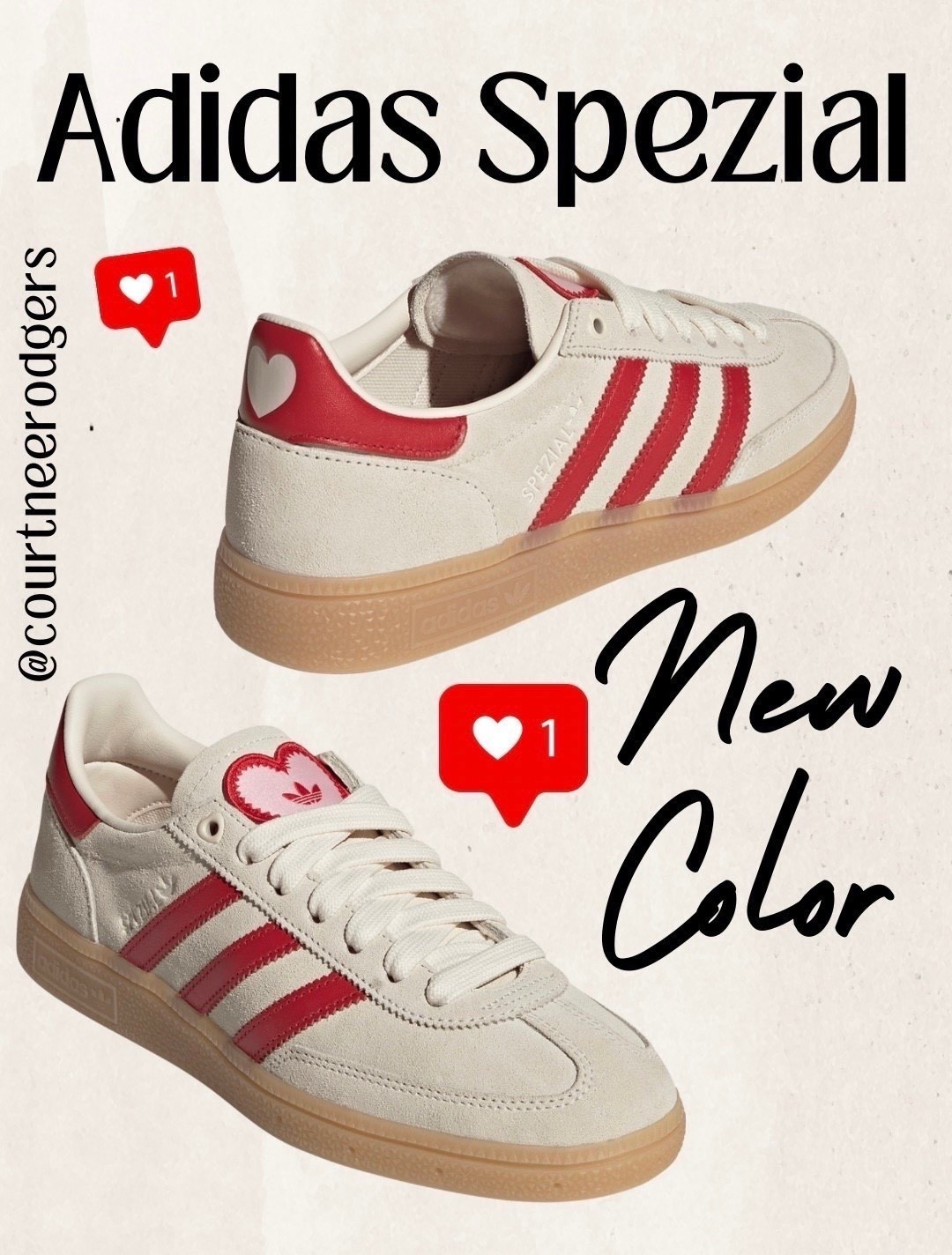 Adidas Spezial in the most amazing red heart ❤️ —Size down one full size! I’m normally a size 7.5, but I wear a size 6.5 in this style! 

Adidas, Valentine’s Day gifts, teen gifts, 

#LTKFindsUnder100 #LTKSaleAlert #LTKPetite