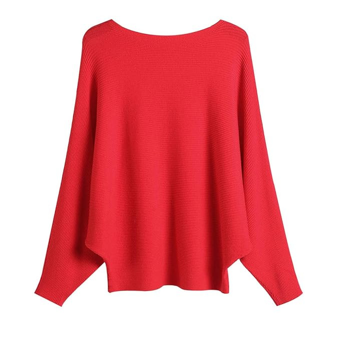 fitglam Women's Batwing Sleeve Knit Sweater Oversized Pullover Top | Amazon (US)