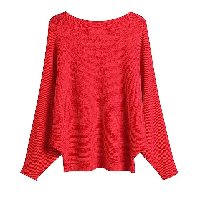 fitglam Women's Batwing Sleeve Knit Sweater Oversized Pullover Top | Amazon (US)