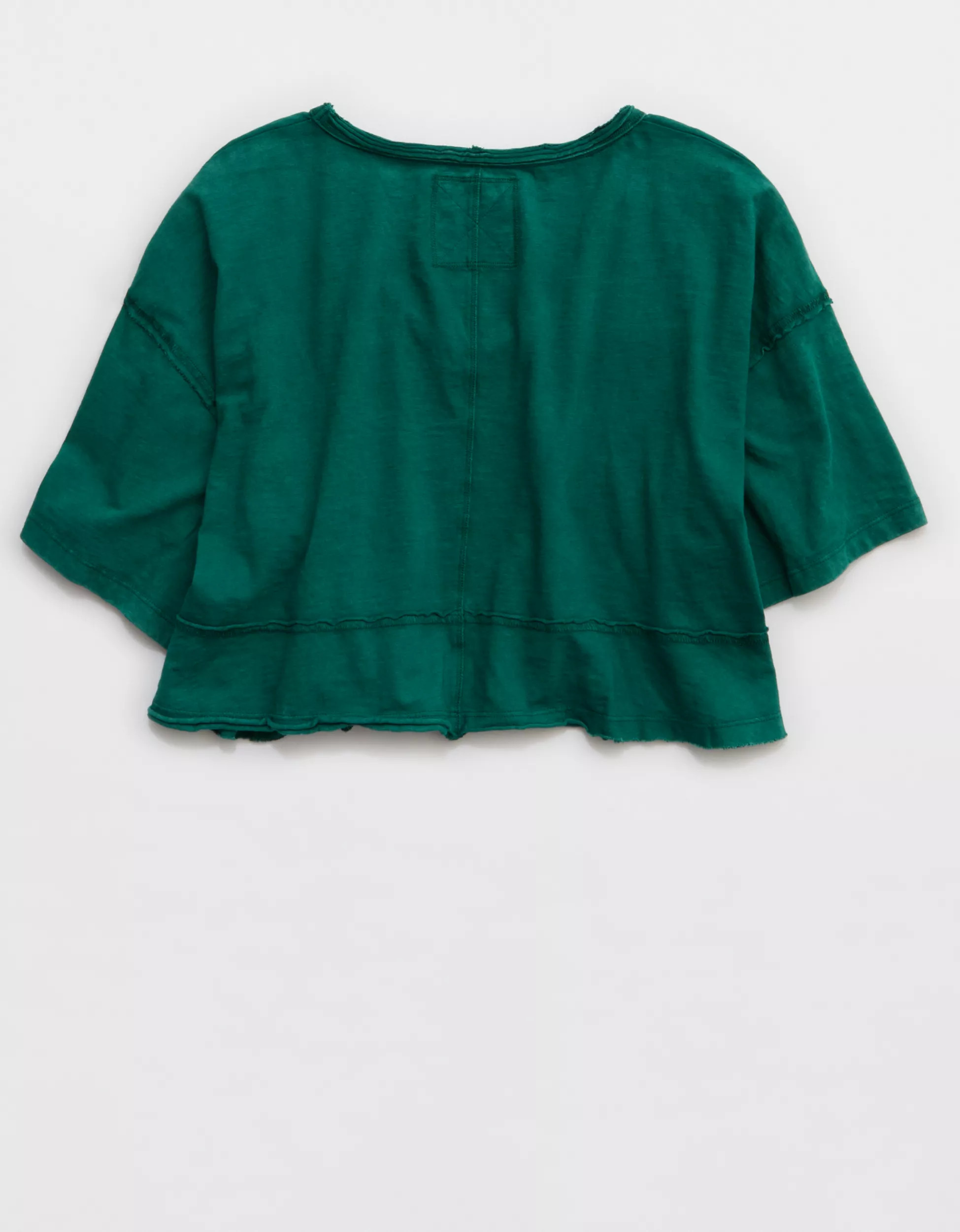 Aerie Happiest Cropped V Neck T-Shirt | Aerie