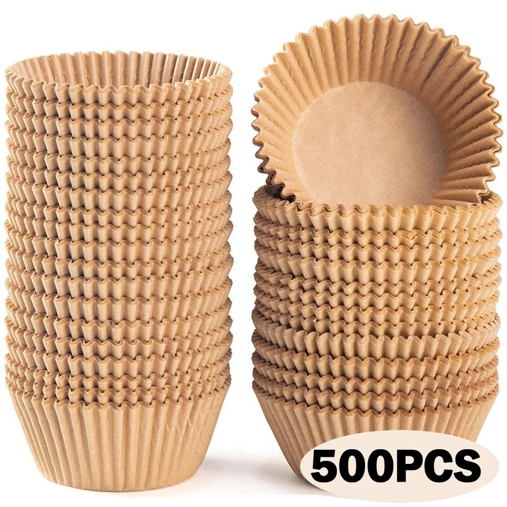 Cupcake Baking Cup Liner–500PCS Unbleached Brown Disposable Cup Parchment Liner for Baking– F... | Walmart (US)