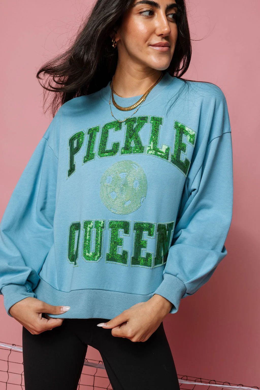 Aqua Pickle Queen Sweatshirt | Queen of Sparkles