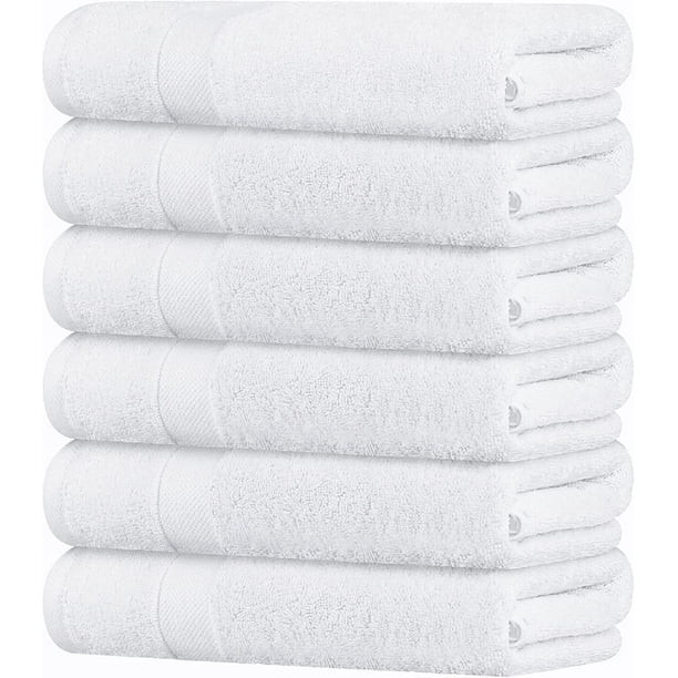 Wealuxe Small Bath Towels White, 100% Cotton Bathroom Towels for Kids / Adults [22x44 6 Pack] | Walmart (US)