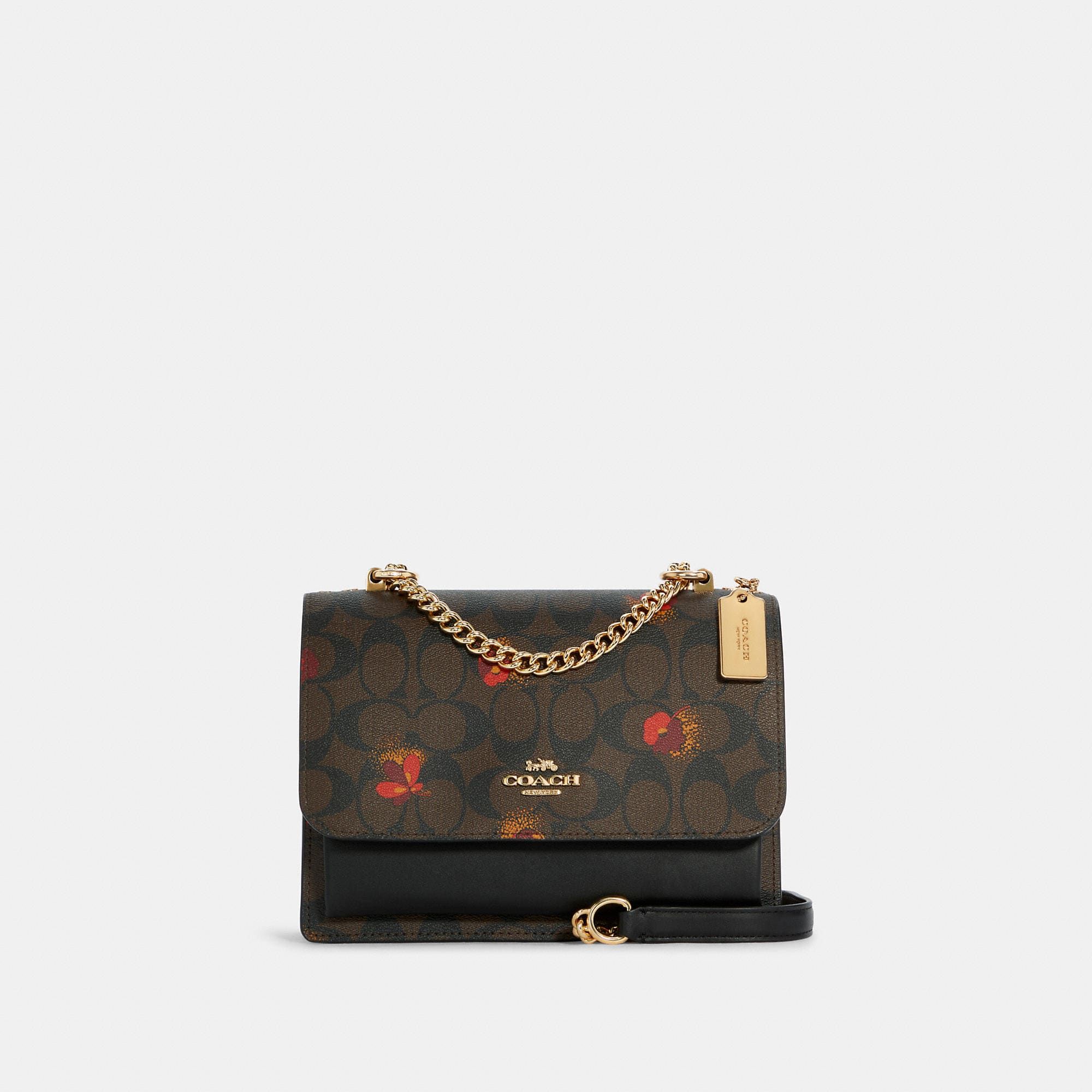 COACH Women's Klare Crossbody In Signature Canvas With Pop Floral Print - Gold/Brown Black Multi | Coach Outlet