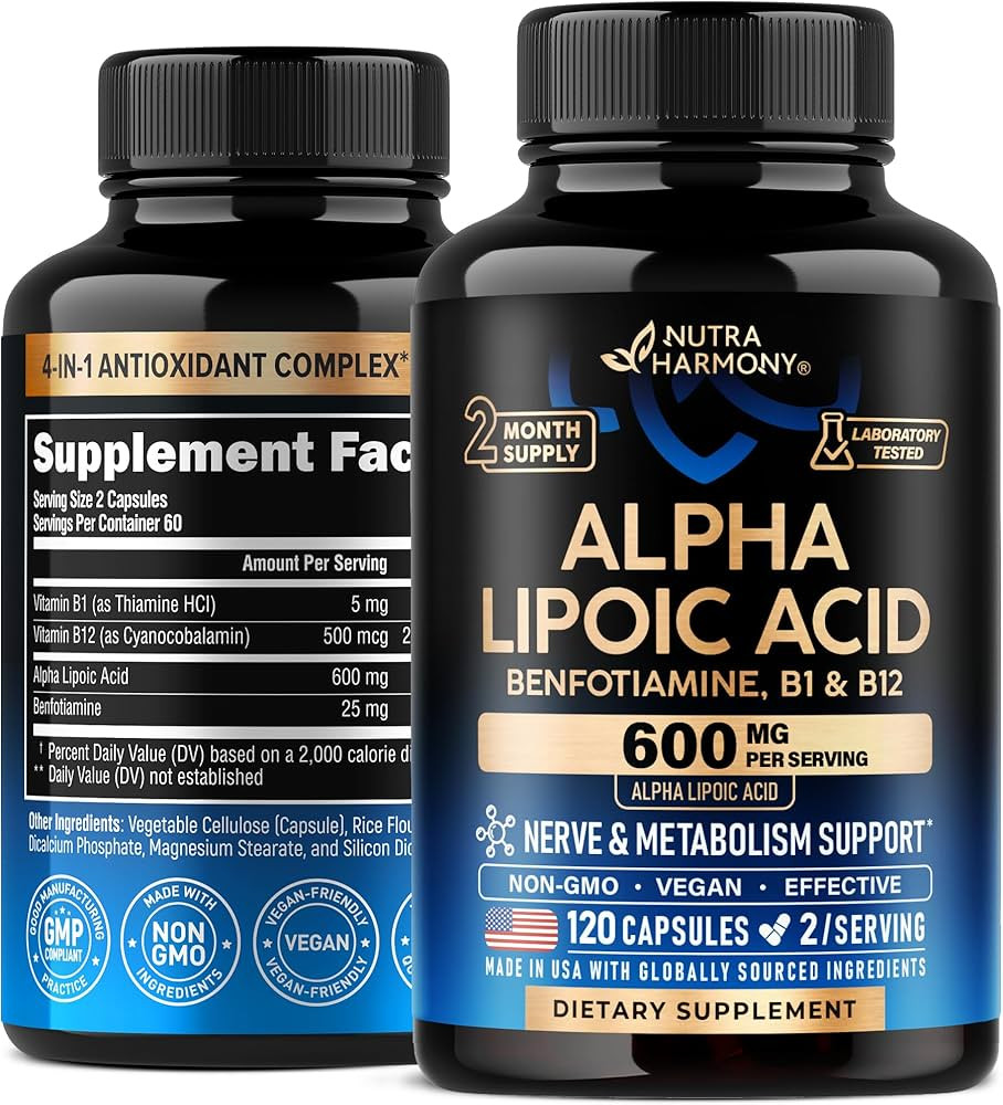 Alpha Lipoic Acid 600mg - ALA Supplement Antioxidant for Nerve, Energy & Metabolism Support - Ext... | Amazon (US)