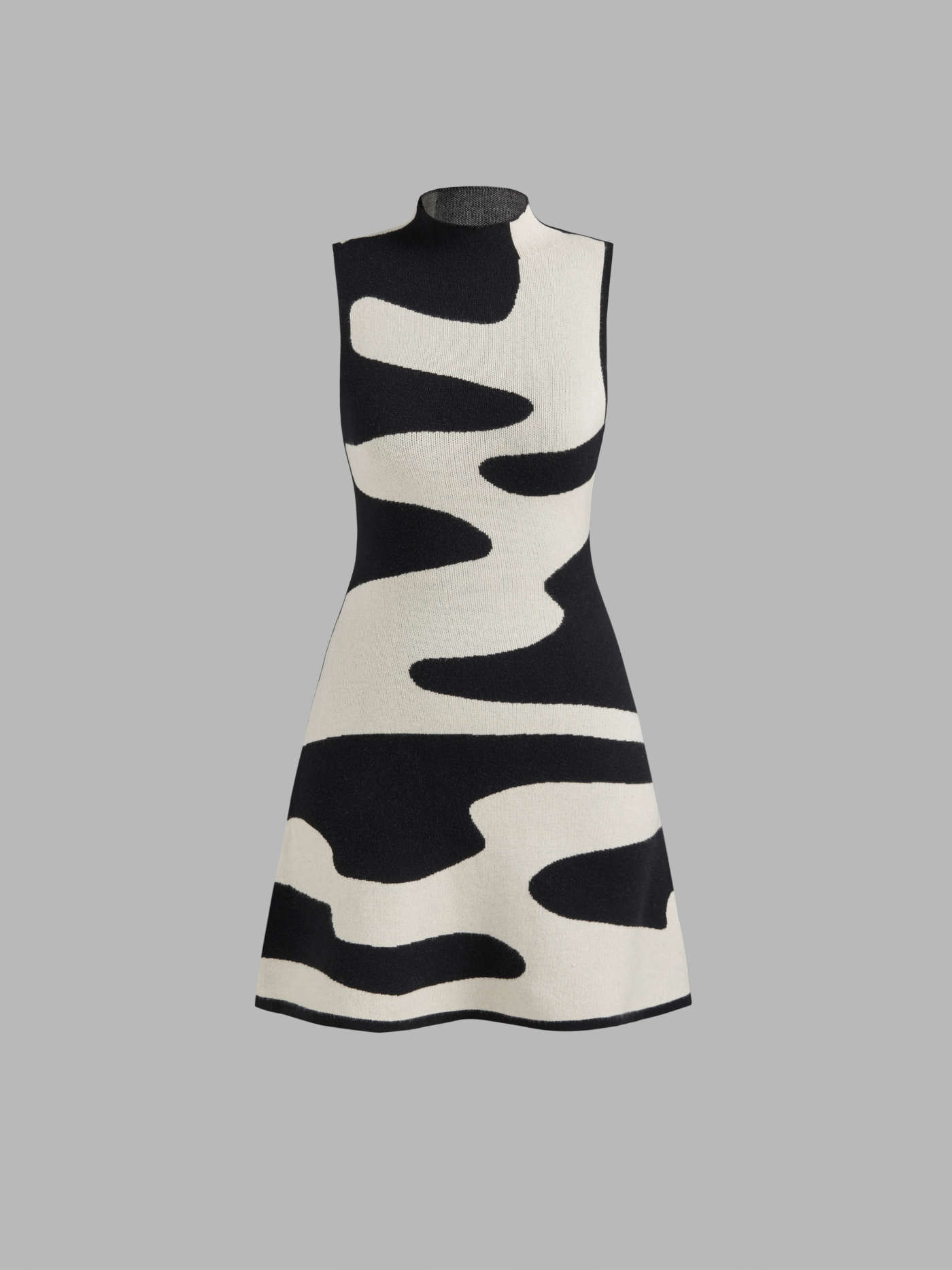 Knit Fabric Knit High Neck Zebra Striped Mini Dress For School | Cider