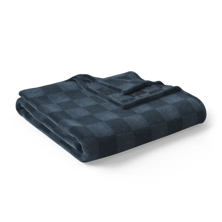 Mainstays Kids Cozy Plush Throw, Blue Checkered, 50" x 60" | Walmart (US)