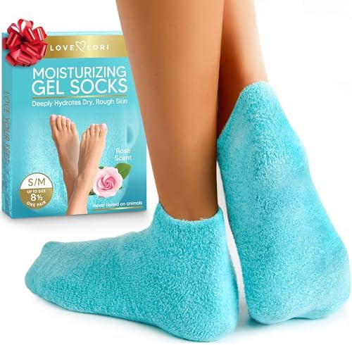 Moisturizing Socks (Up to Size 8.5) Gel Silicone Aloe Socks Spa Gifts for Women - Infused with Vi... | Amazon (US)