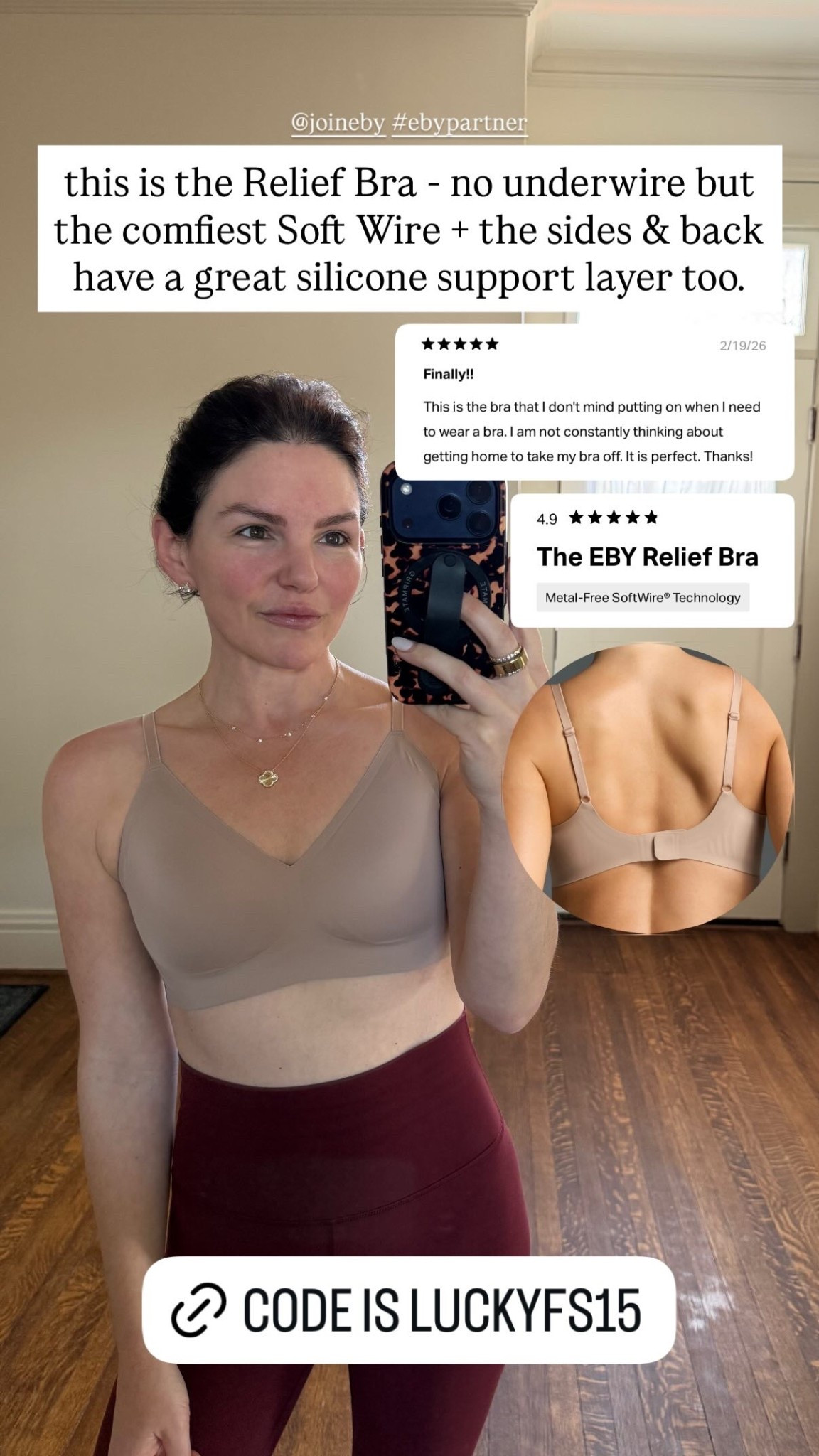 this is the Relief Bra - no underwire but the comfiest Soft Wire + the sides & back have a great silicone support layer too.  @joineby #ebypartner

#LTKgrwm #LTKootd #LTKdayinmylife