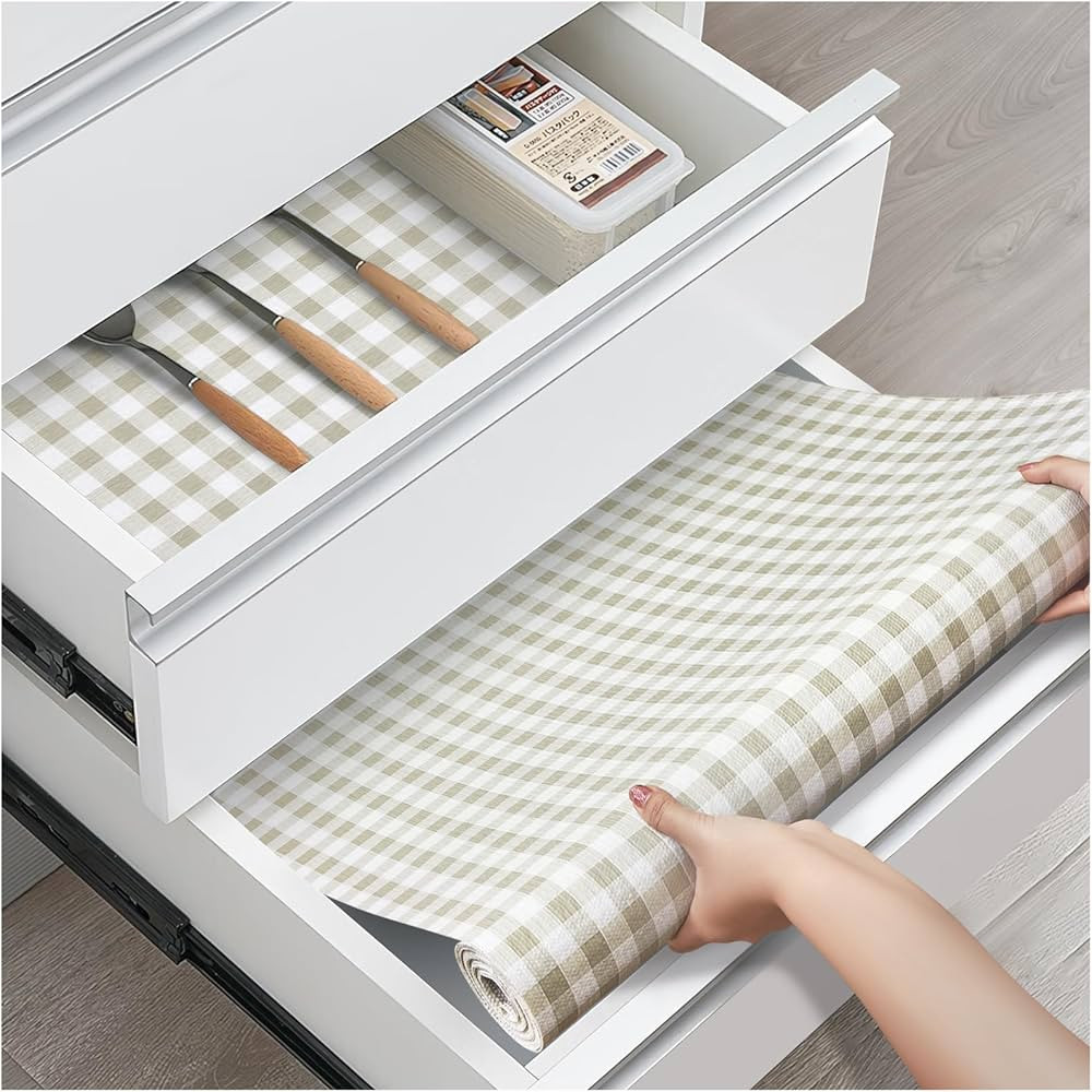 Drawer and Shelf Liner, Non-Slip Kitchen Cabinet Liners Non-Adhesive Thick Strong Grip Waterproof... | Amazon (US)