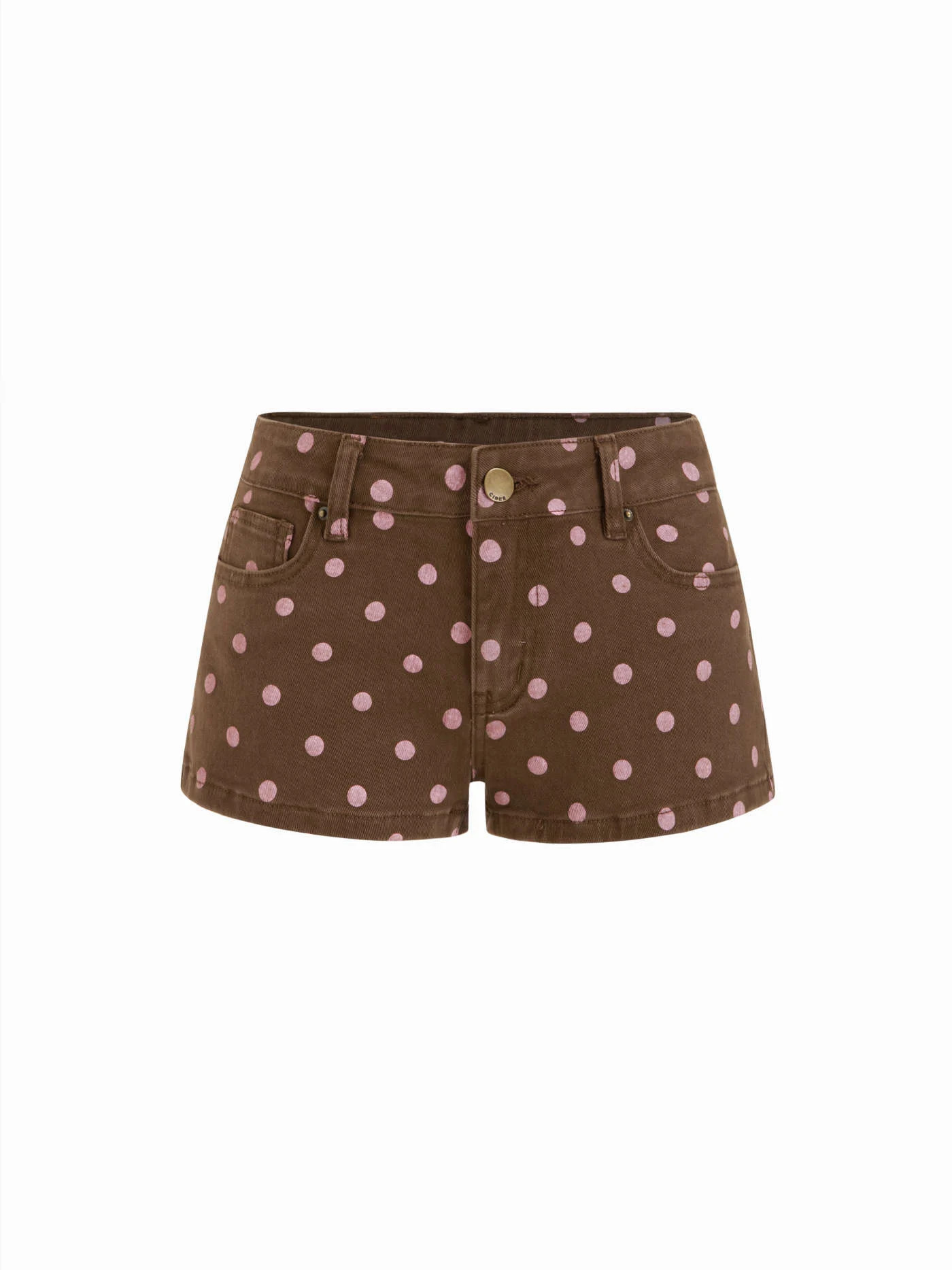 Cotton-blend Low Rise Polka Dot Color-Blocking Micro Shorts $24.90Flash Shipping | Cider