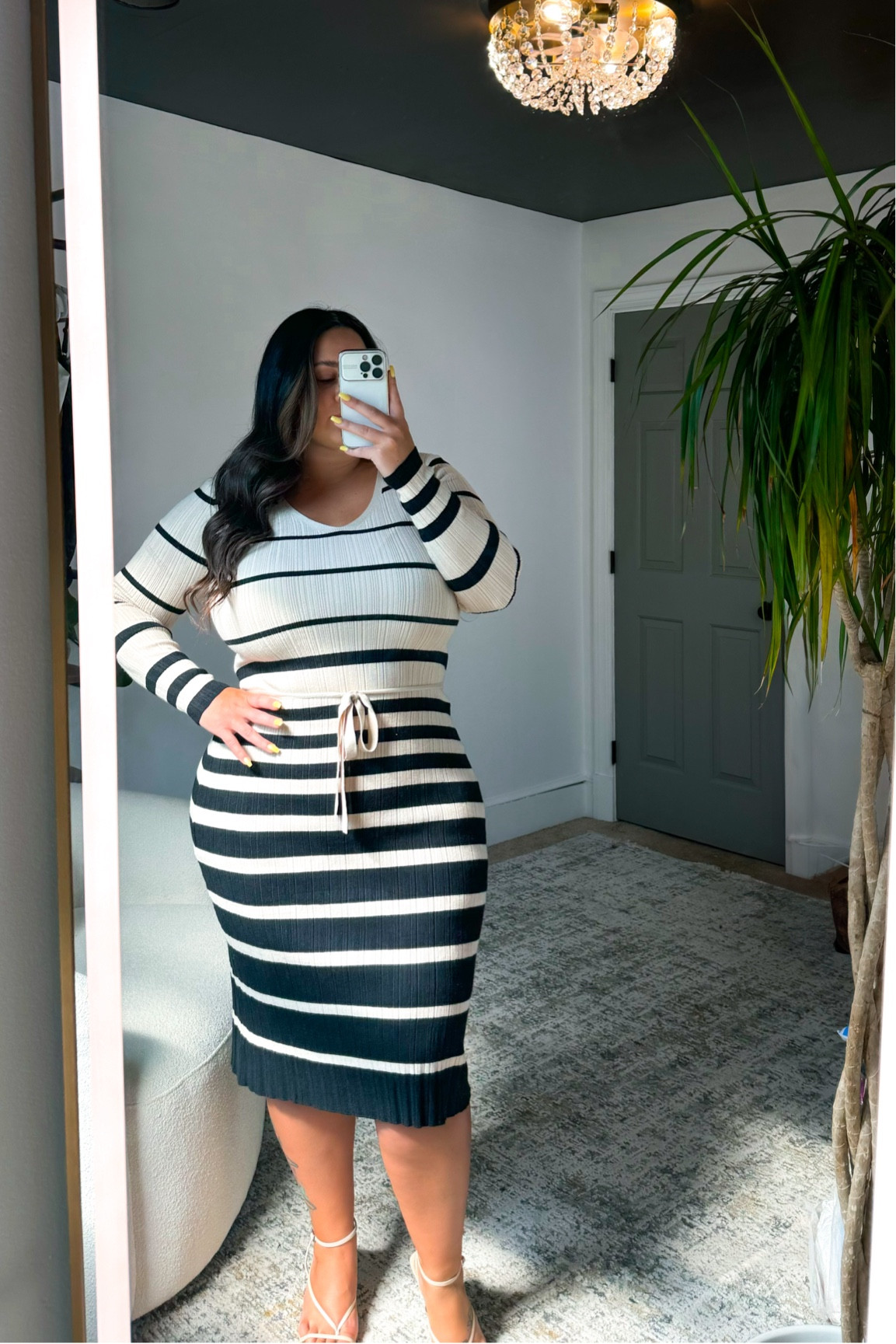 DRESS CURRENTLY HAS 50% OFF CLIP COUPON! 

SIZING: 5’2” 14-16 38J, wearing a size LARGE. Very stretchy sweater material so recommend sizing DOWN. 

Beautiful dress to transition from summer to fall, and works great for the office or other elevated casual look! 

#officeoutfits #transitionaloutfits #affordablestyle #size14 #size16 #fullbust #fallstyle #businesscasual #easyoutfits 

#LTKPlusSize #LTKMidsize #LTKWorkwear