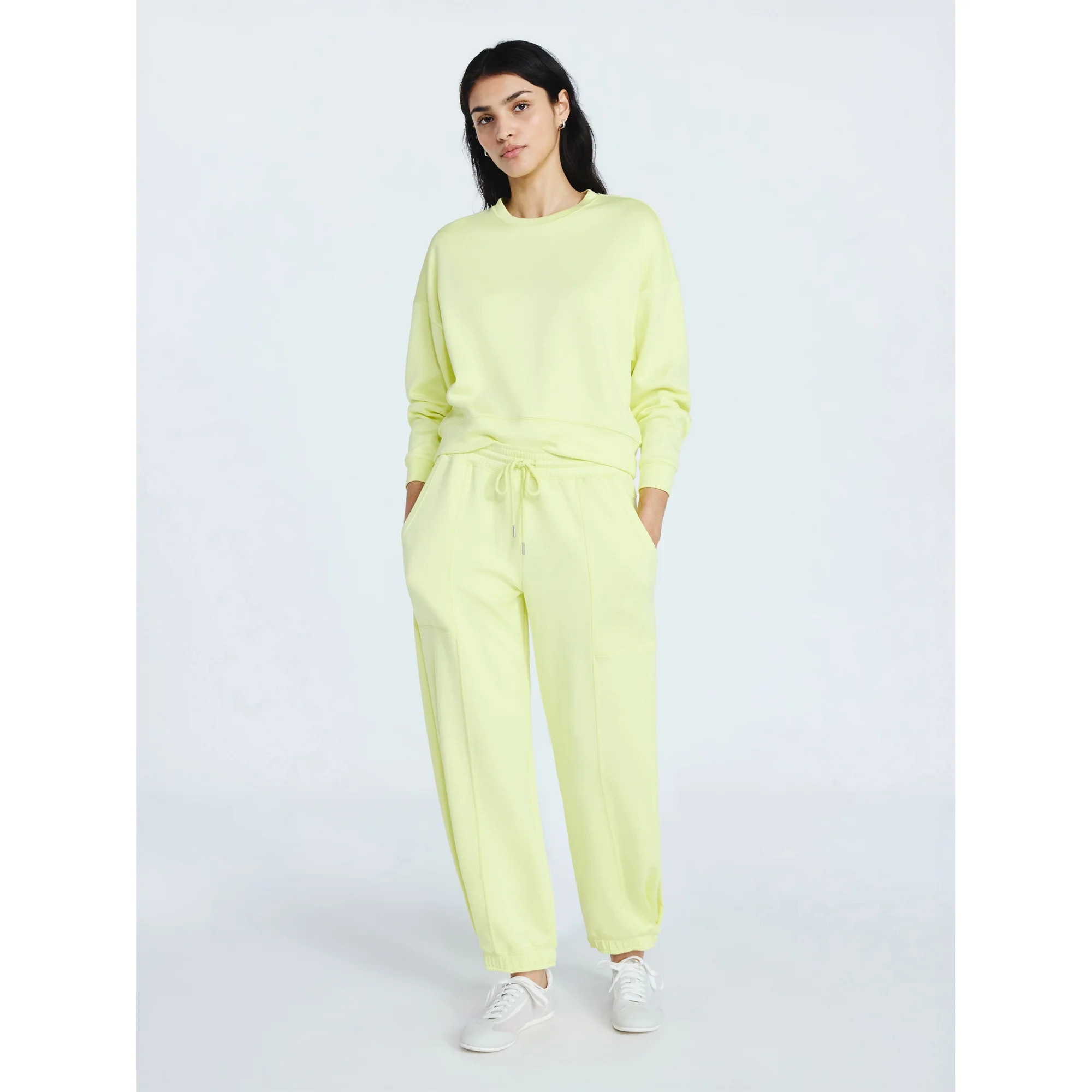 Scoop Women's and Women's Plus New Scubaknit Cropped Sweatshirt with Drop Sleeves, Sizes XS-4X | Walmart (US)