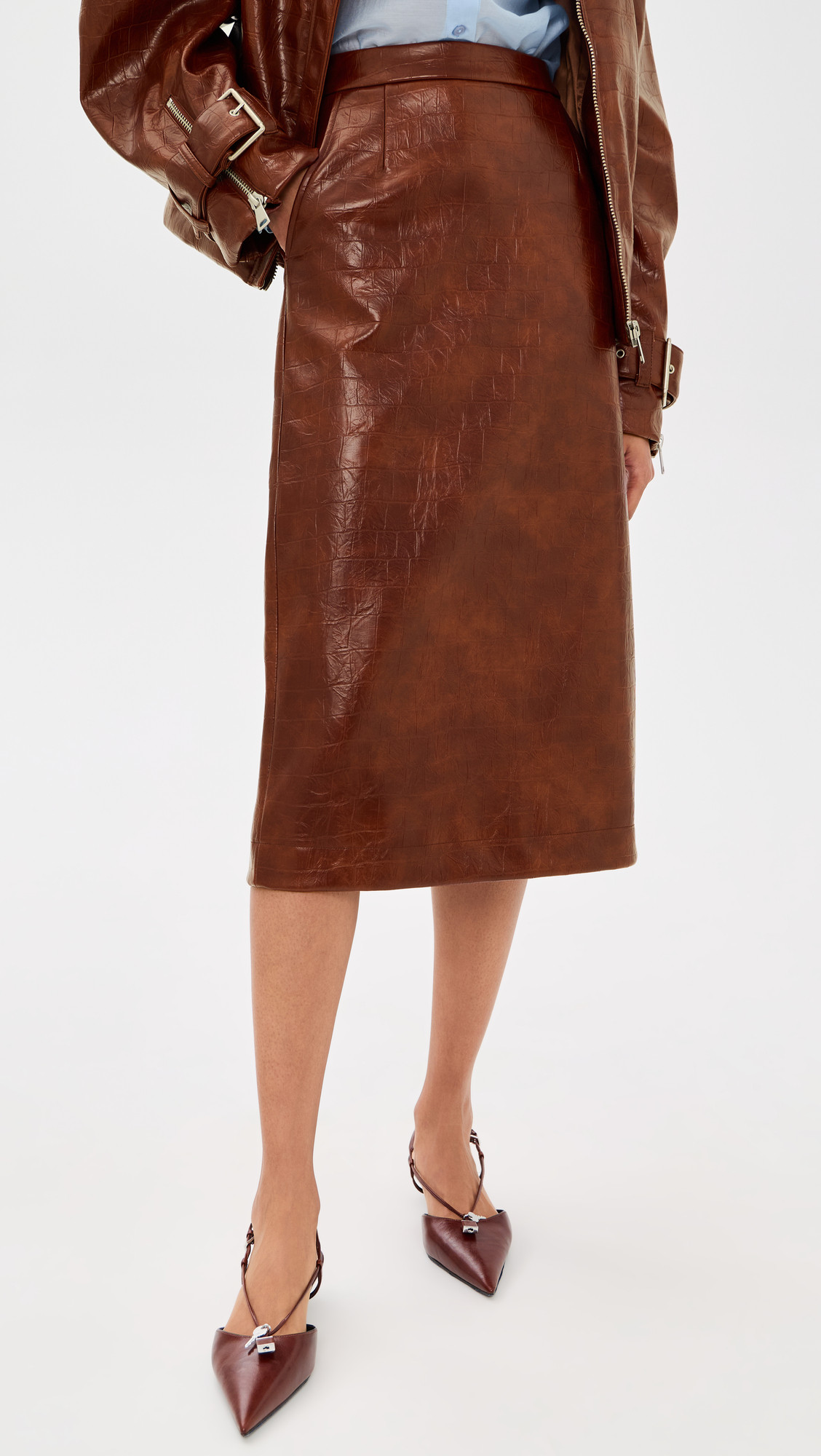 ESSENTIEL ANTWERP Kind Faux Leather Skirt Cigar Lounge 34 | Shopbop