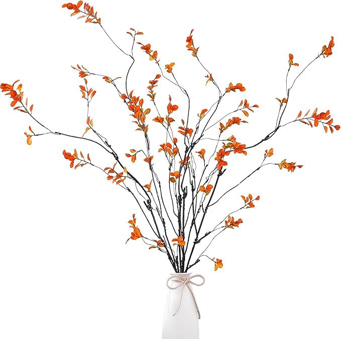 Sggvecsy 47.2’’ 4Pcs Fall Artificial Ficus Branches Artificial Fall Stems Faux Ficus Twig Pla... | Amazon (US)