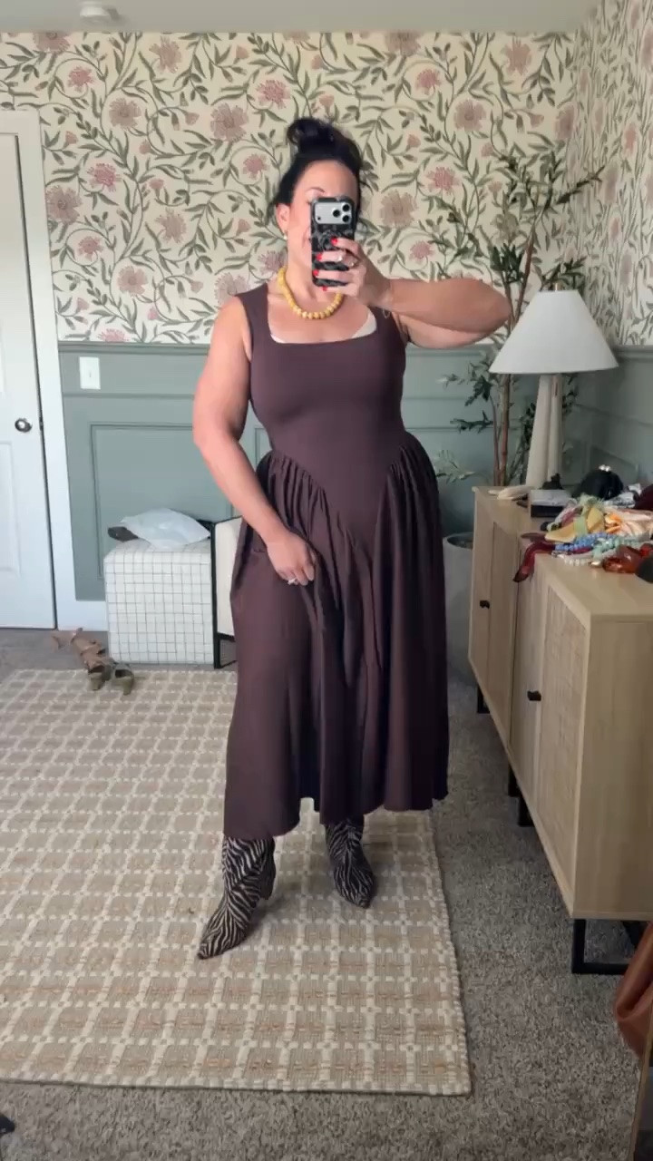The quality of this dress is outstanding, and this was my first time trying the brand. I love the way the dress looks paired with boots for a fun and stylish outfit. It’s such a great combination for fall events and everyday plans.

#LTKSeasonal #LTKMidsize #LTKootd