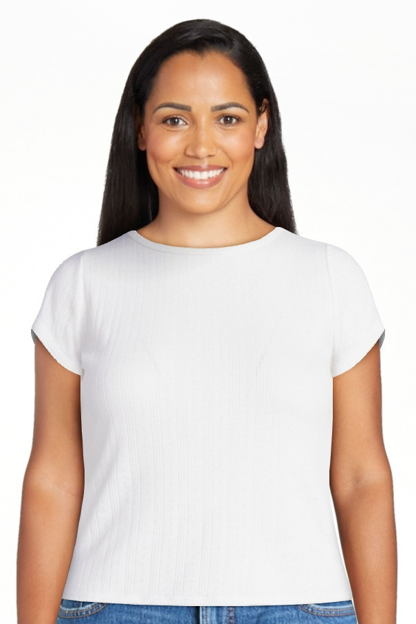Free Assembly Women's and Women's Plus Pointelle Mini Tee with Short Sleeves, Sizes XS-4X | Walmart (US)