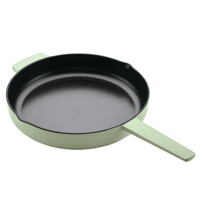 KitchenAid 12" Enameled Cast Iron Induction Skillet with Helper Handle and Pour Spouts Pistachio: Enamel Cookware | Target