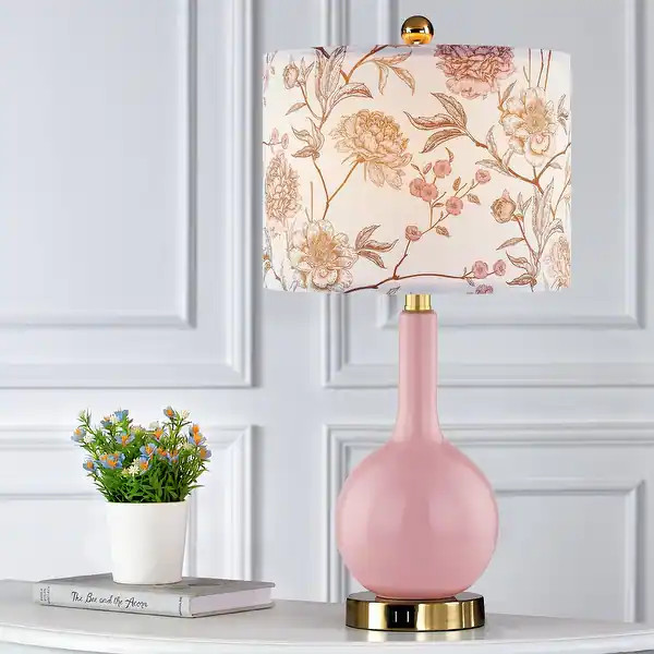 Pink Ceramic Table Lamp with Dimmable Touch Control and Dual USB Charging Ports - 12'' x 12'' x 2... | Bed Bath & Beyond