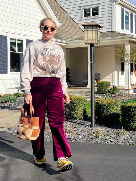 Spring casual outfit of the day - yellow sneakers, cult favorite Anthropologie colette, tuckernuck raffia top handle bag, anine bing sweatshirt from Shopbop, Krewe check sunglasses

More everyday outfits on CLAIRELATELY.com 🫶🏼

#LTKitbag #LTKstyletip #LTKover40