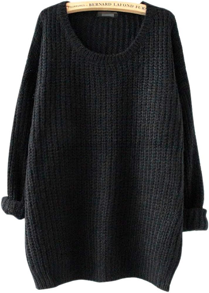 Women's Casual Loose Knit Crew Neck Oversized Pullover Sweater Jumper Tops | Amazon (US)