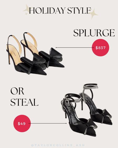 Splurge or save on holiday bow heels! 

#LTKfindsunder100 #LTKHoliday #LTKshoecrush