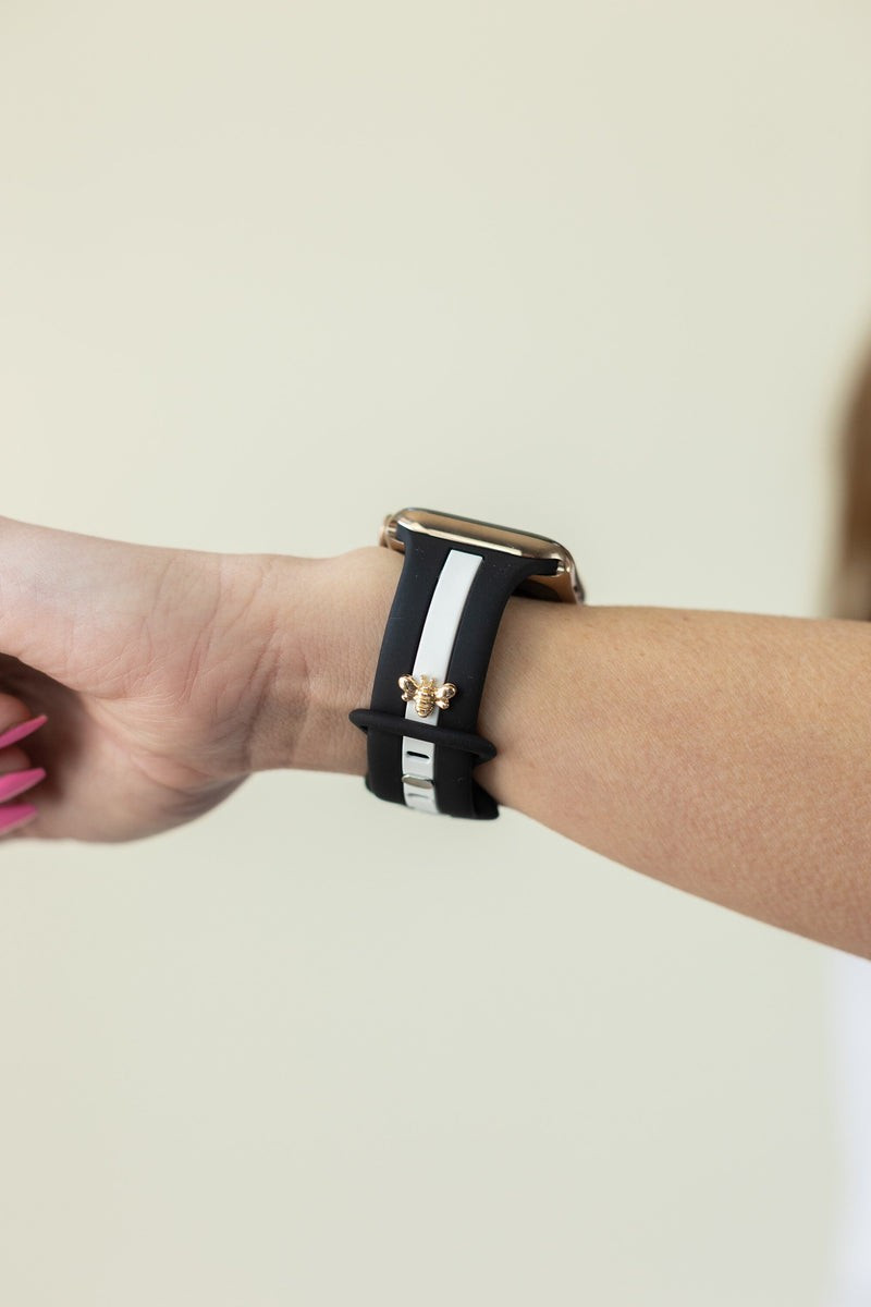 Honey Bee Me Midnight Black and White Apple Band | StrawberryAvocados