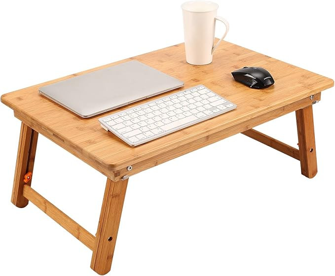Large Size Laptop Tray Desk Nnewvante 25.6x17.7in Bamboo Floor Desk Low Table Bed Tray Table,Fold... | Amazon (US)