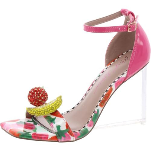 Betsey Johnson Women's Harlen Wedge Sandal, Berry Multi, 7.5 | Amazon (US)