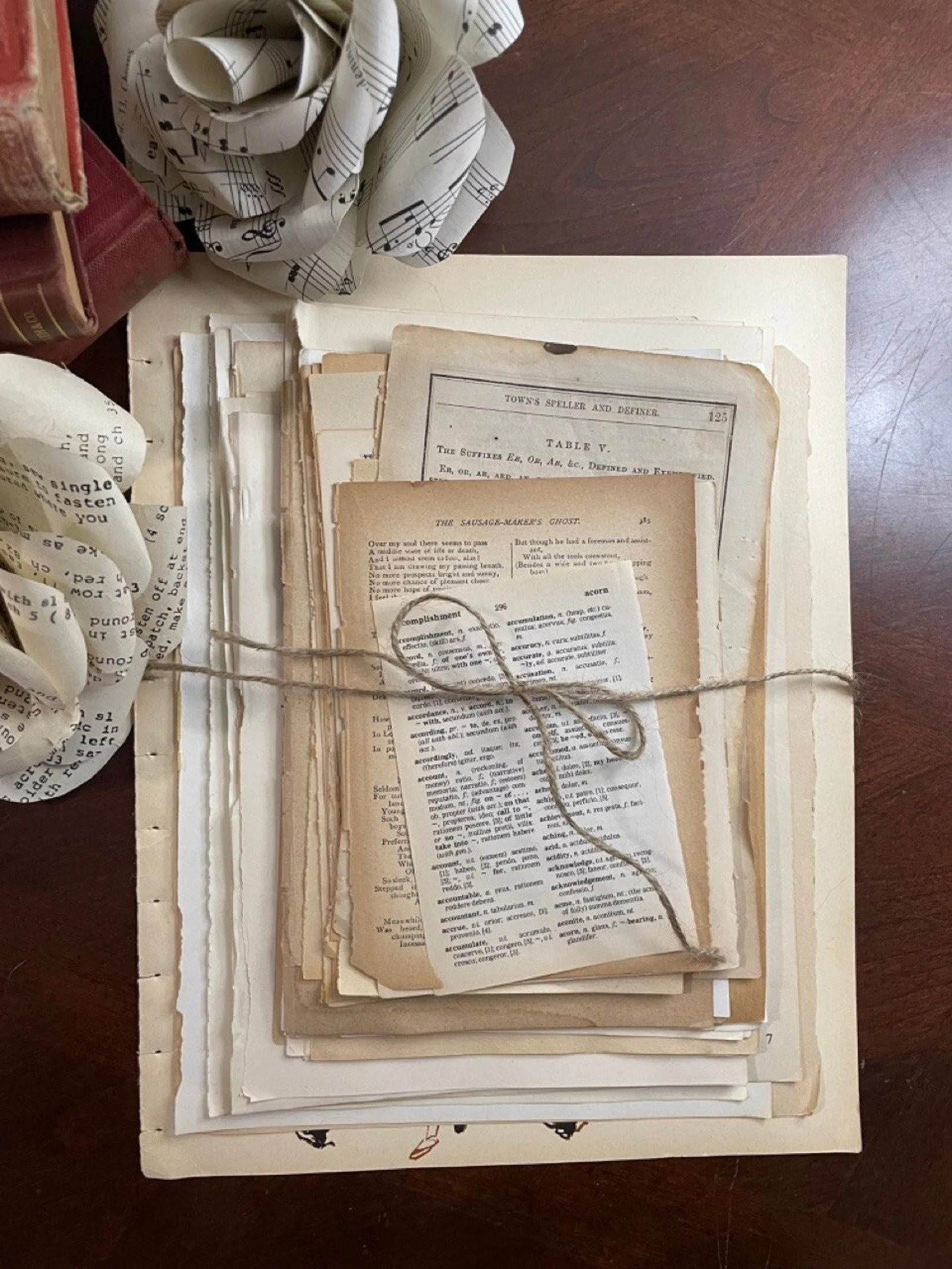 vintage book page bundle | 75 pages from 75 different books | dictionary | ephemera | sheet music... | Etsy (US)