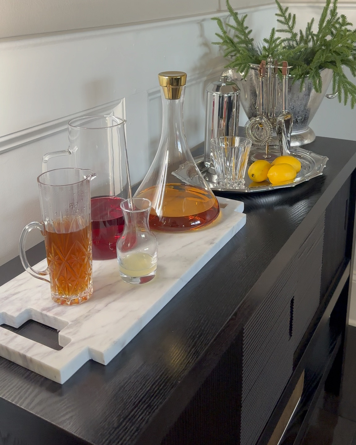 Cocktail hour set up 🥂

Hosting, cocktails, decanters, bar ware, ice bucket, silver tray, bar tools 

#LTKHome #LTKGiftGuide #LTKHoliday