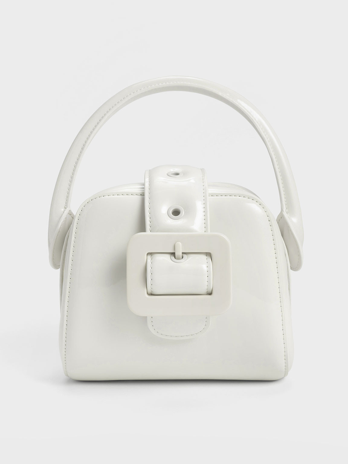 Lula Patent Belted Bag
    
         - Light Grey | Charles & Keith US