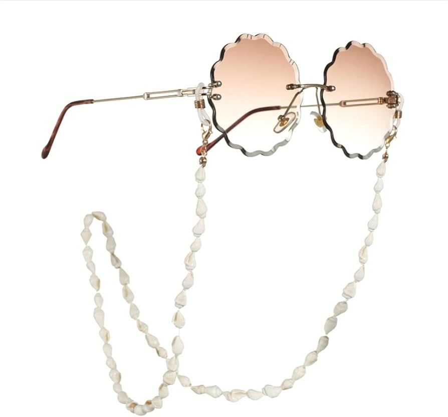 Fashion Sunglass Chain Shell Beads Eyeglass Chain Decorative Charm Eyewear Retainer Eyeglass Hold... | Amazon (US)