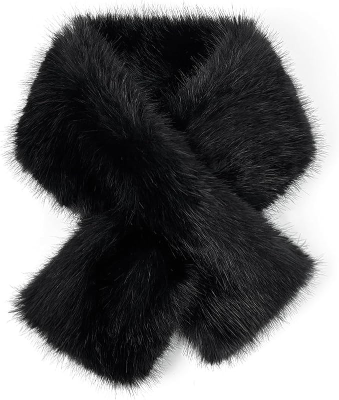 Fur Collar Scarf for Women Neck Warmer Scarf Fluffy Fur Scarves Thanksgiving Christmas Gifts for ... | Amazon (US)
