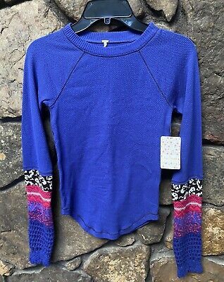 Free People In The Mix Cuff Thermal Top XS,S Super Nova Combo NWT$78 OB1203408 | eBay US