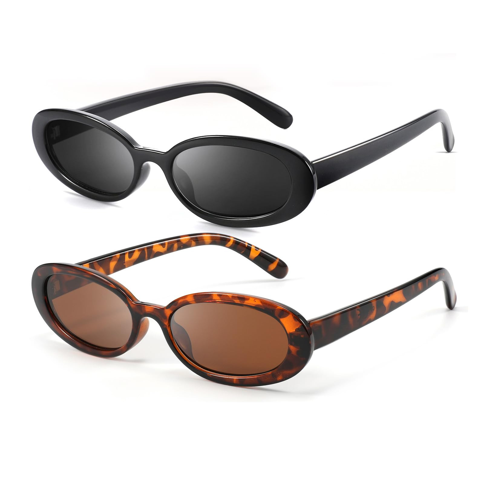 DANAMY Sunglasses Womens Retro Oval Sunglasses for Women Men Fashion Small Oval Sun Glasses 90s V... | Amazon (US)