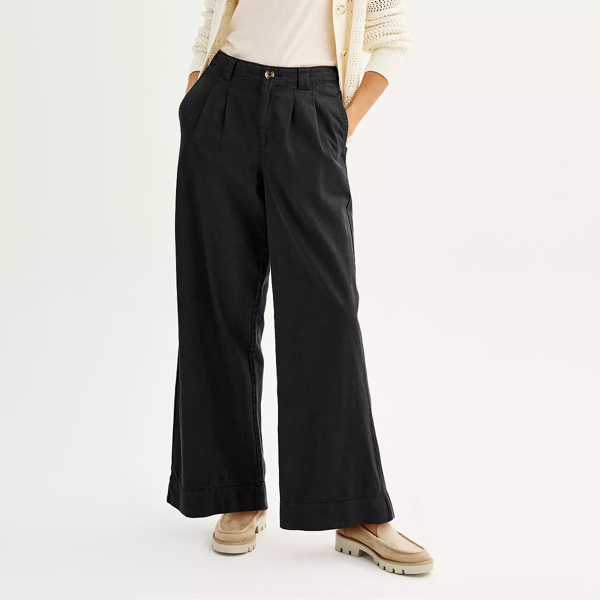 Women's Sonoma Goods For Life® Pleated Wide Leg Pants | Kohl's