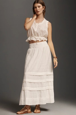 By Anthropologie Mixed Lace Maxi Skirt | Anthropologie (US)