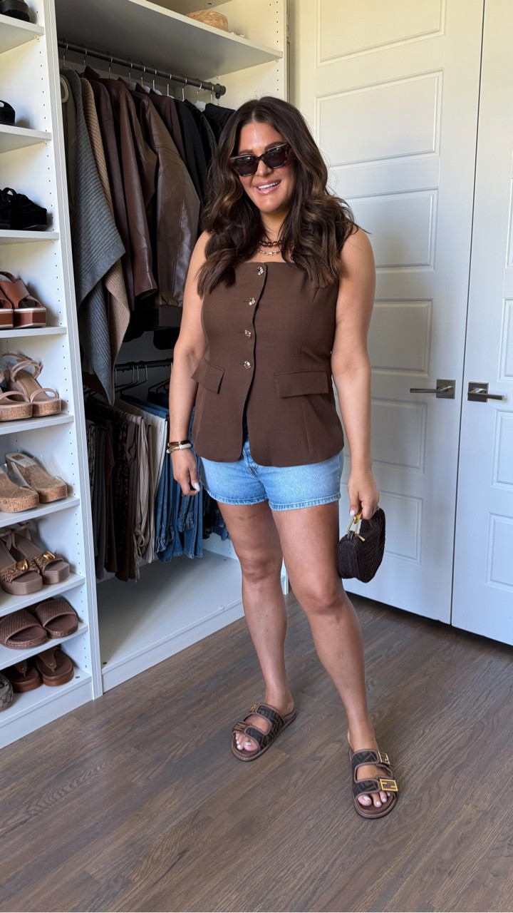 This outfit is giving effortless luxury without the luxury price tag. 🤎

Vest: XL
Shorts: 34

A structured chocolate brown top, denim shorts, designer-inspired accessories, and the perfect neutral sandals = an easy summer outfit that looks polished, expensive, and put together in minutes.

If you’re building a capsule wardrobe, these are the pieces you’ll reach for over and over again. Comfortable, flattering, versatile, and perfect for everything from brunch to date night to vacation.

#summeroutfit #midsizefashion #capsulewardrobe #effortlessstyle #amazonfashionfinds

#LTKootd #LTKgrwm #LTKMidsize