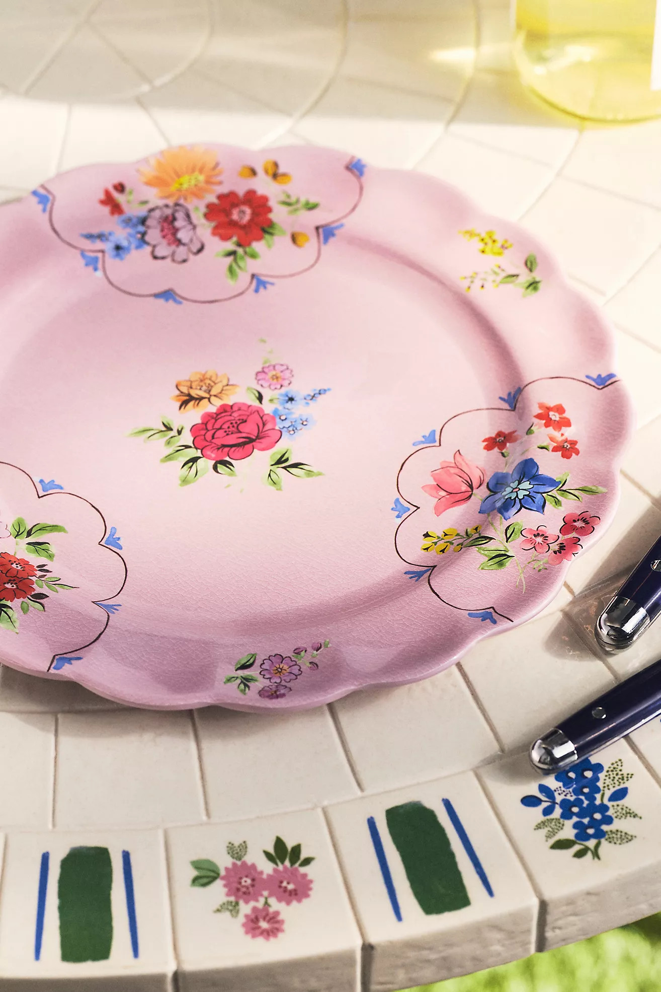 Annette Floral Melamine Dinner Plates, Set of 4 | Anthropologie (US)