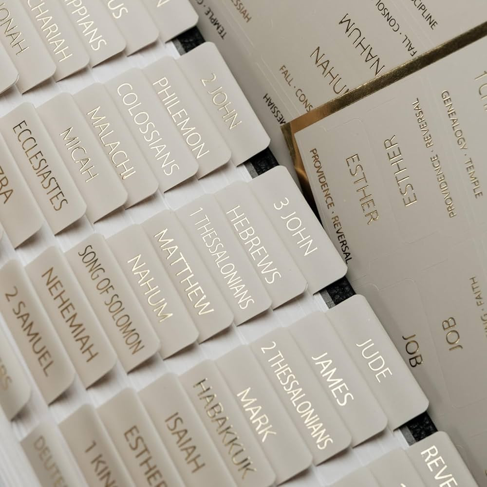 UPAFEXXI-Laminated Bible Tabs with Book Summaries(Gold Foil Embossed Lettering), Bible Tabs for W... | Amazon (US)