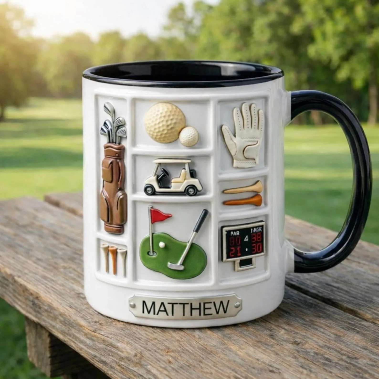 Personalized Golf Mug, Custom Name Golf Coffee Mug, Golfer Gift for Him, Golf Lover Mug, Golf Bag... | Etsy (Global)