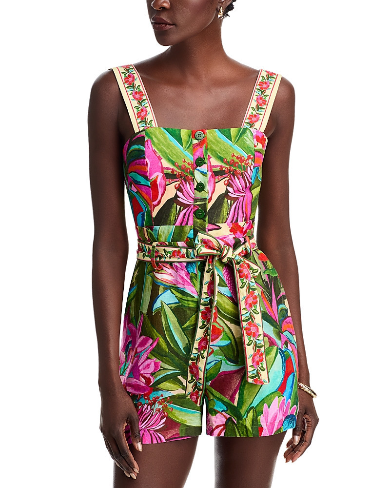Farm Rio Jardin de Reve Floral Print Romper | Bloomingdale's (US)