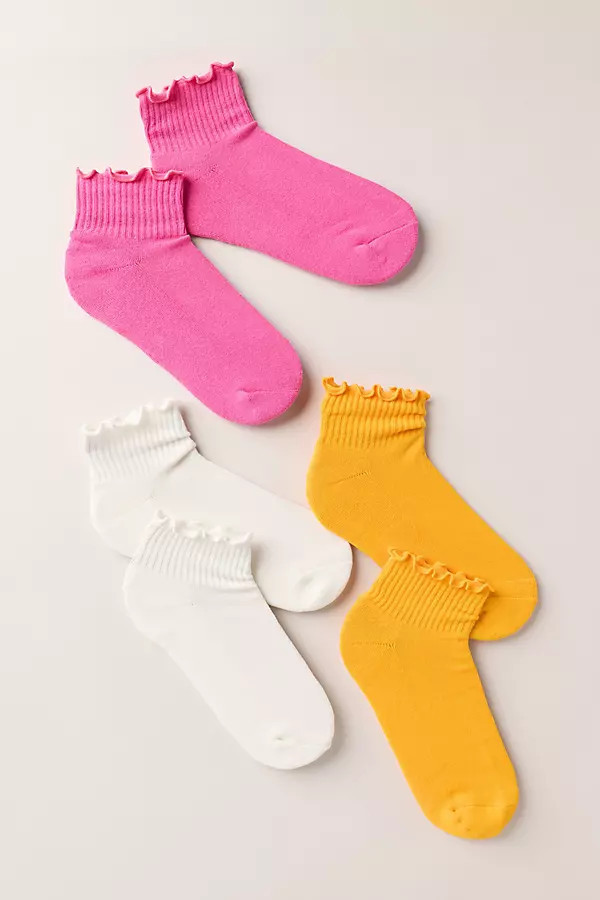 Daily Practice Athletic Ruffle Socks, Set of 3 | Anthropologie (US)