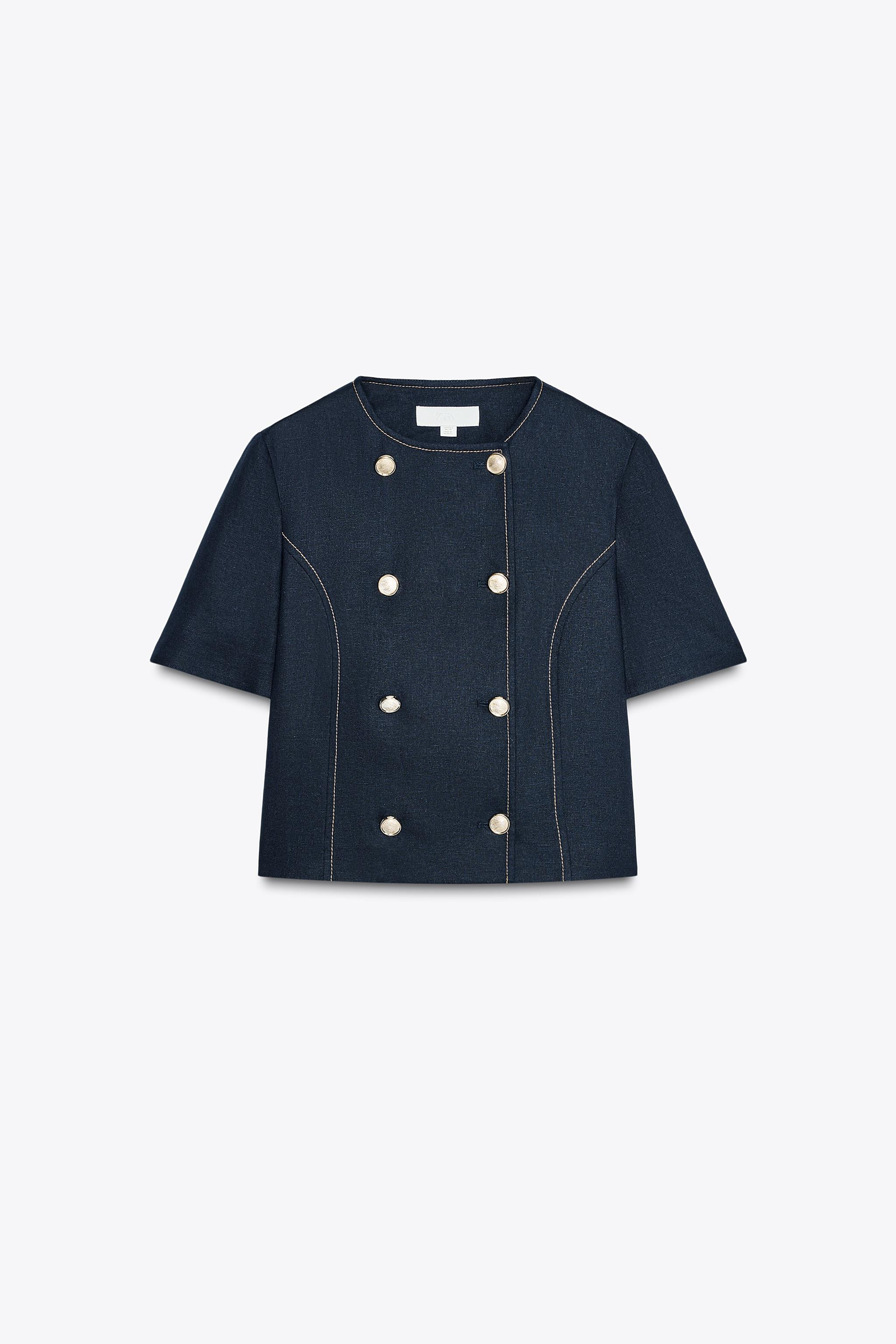 SHORT SLEEVE DOUBLE-BREASTED BLAZER | Zara UK